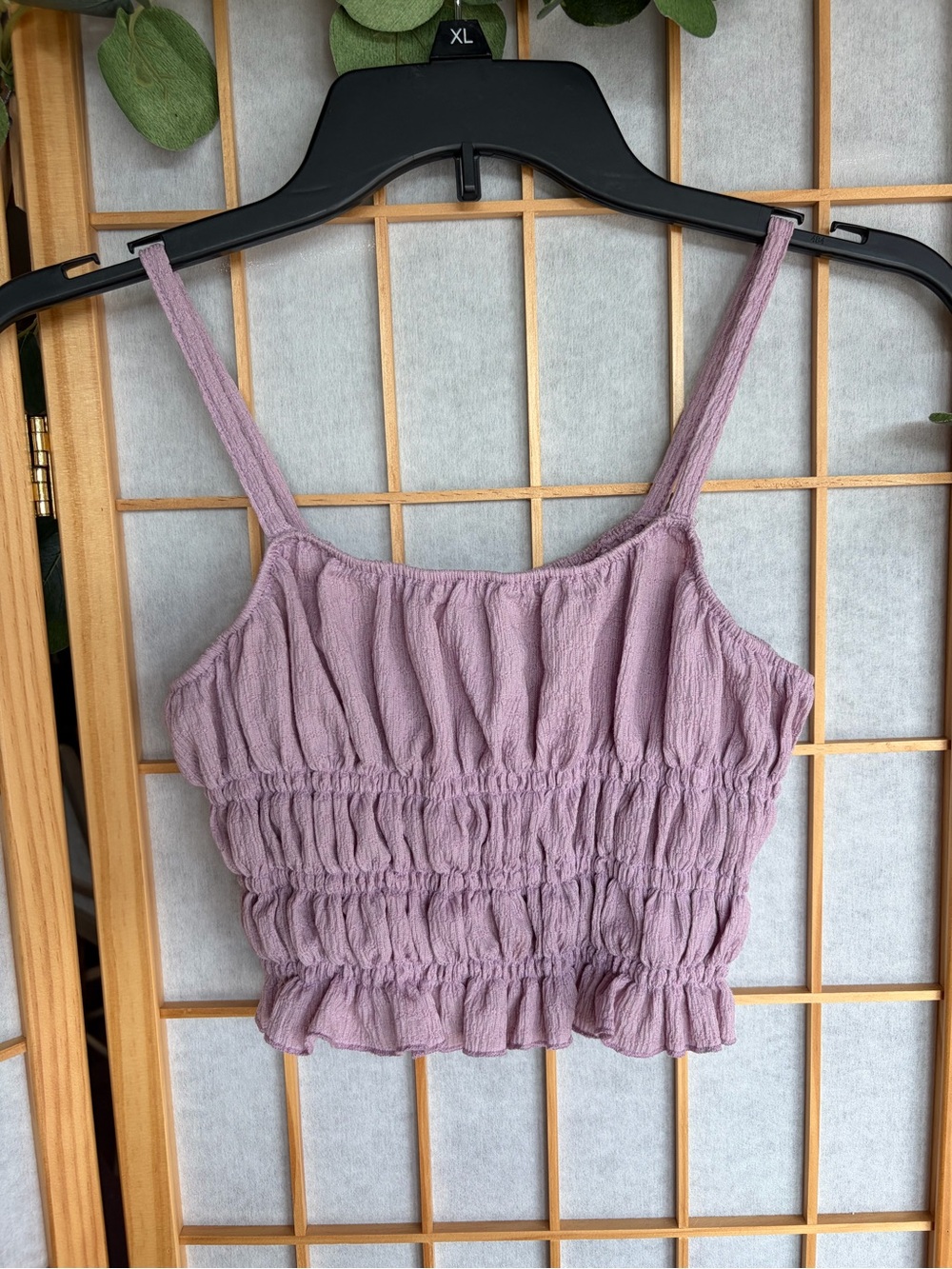 Smocked Lavender Cropped Tank Top - Women